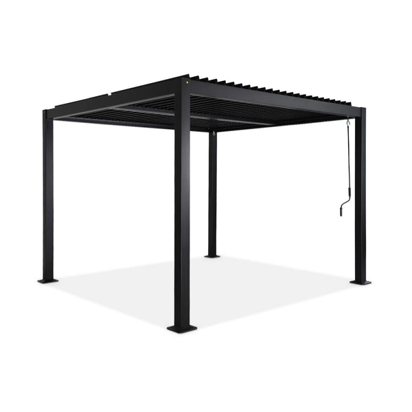 Pergola bioclimatica 3x3m in alluminio e acciaio, lamelle orientabili,