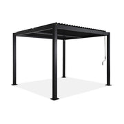 Pergola bioclimatica 3x3m in alluminio e acciaio, lamelle orientabili,