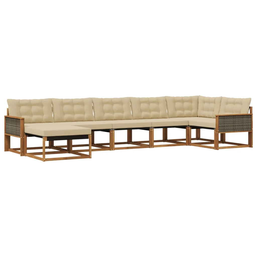 Set di divani da esterno 7 pz Naturale e Beige 3381565