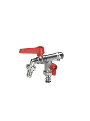 Rubinetto doppio con leve colorato in ottone Belfer diametro Ø27mm Colore: Rosso