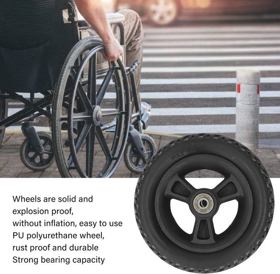 Ruote per Rollator 6 Pollici - Antiscivolo in PU - Cintura per Rollator Resistente - Pneumatici Universali - Carico Sostenibile - Durata Lunga - Ruota per Rollator