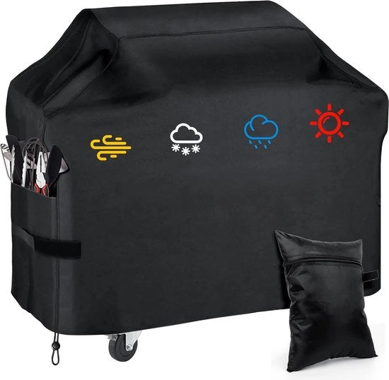 Barbecue coprente - tessuto Oxford - corda regolabile - protezione UV - 145 x 61 x 117 cm