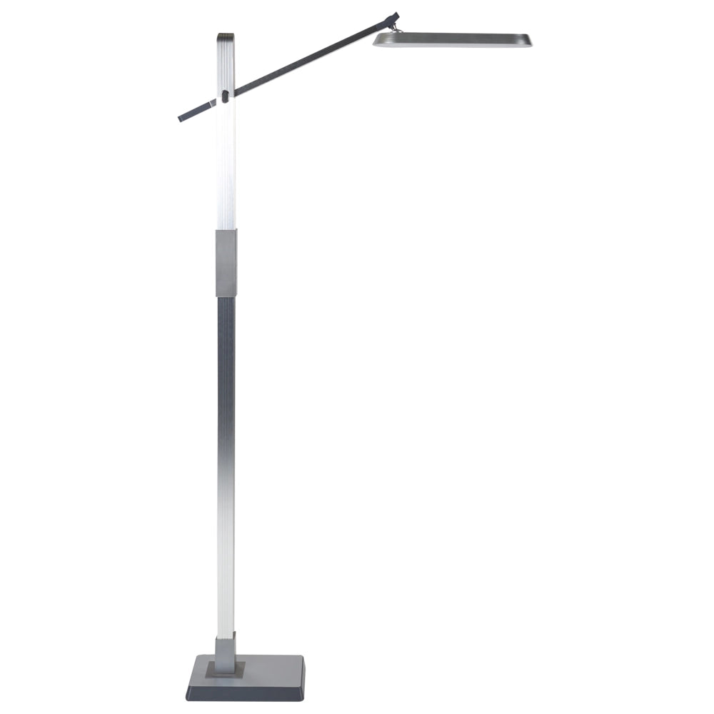 Lampada da terra LED materiale sintetico argento 144 cm altezza regolabile soggiorno camera da letto