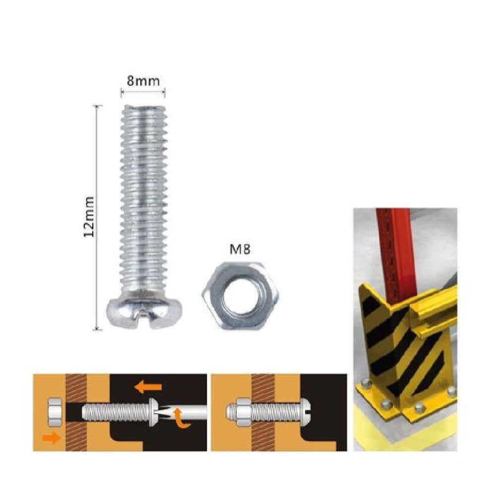 Trade Shop - Set 5 Pz Viti Vite Testa A Croce Tonda 8x12 Mm Con Dadi Dado Esagonale M8 90981 -