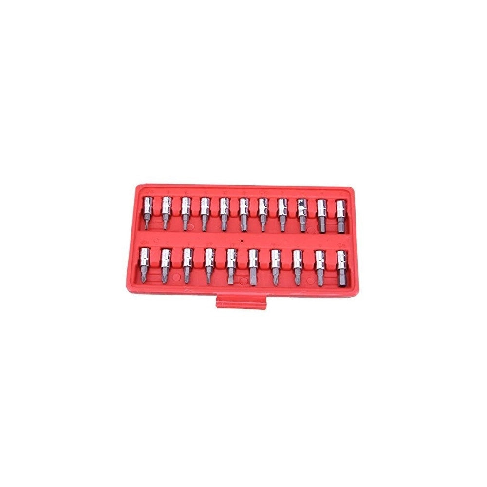 Trade Shop - Set Kit 46 Pezzi Chiavi A Bussola Con Cricchetto 1/4" Cacciavite Esagonale Tubo -