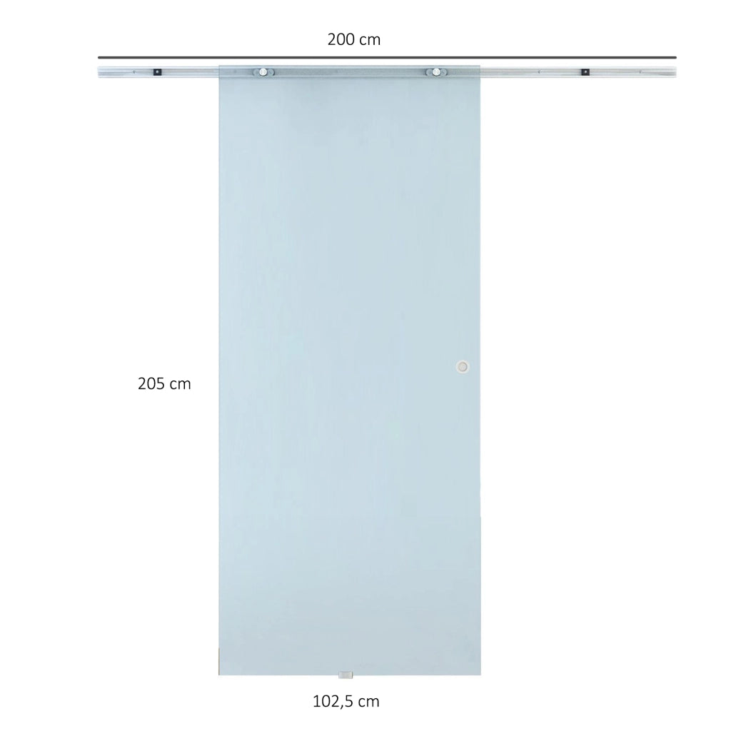 Porta scorrevole in vetro satinato ¨C Minimal ¨C 1025x2050 mm