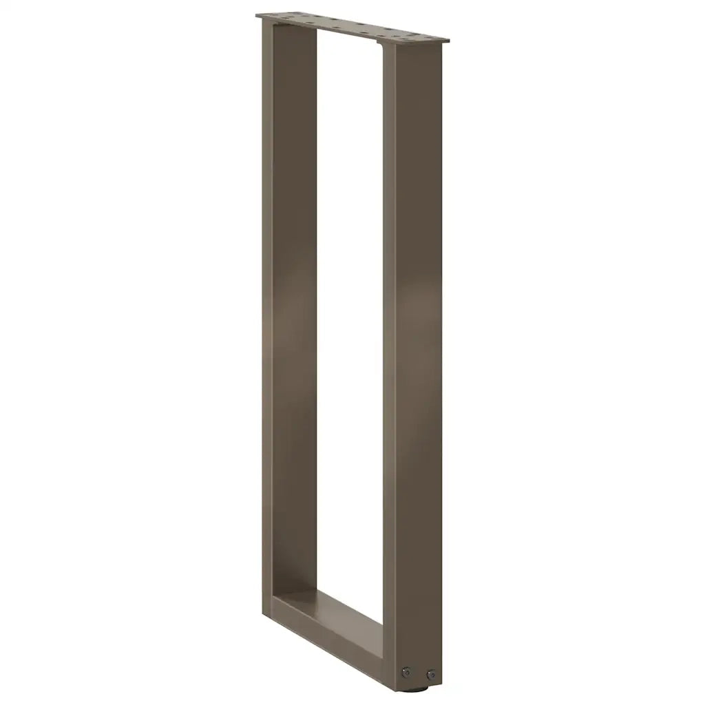 Gambe per tavolo consolle a forma di U 2 pz in acciaio naturale 28x(72-73) cm 4013171