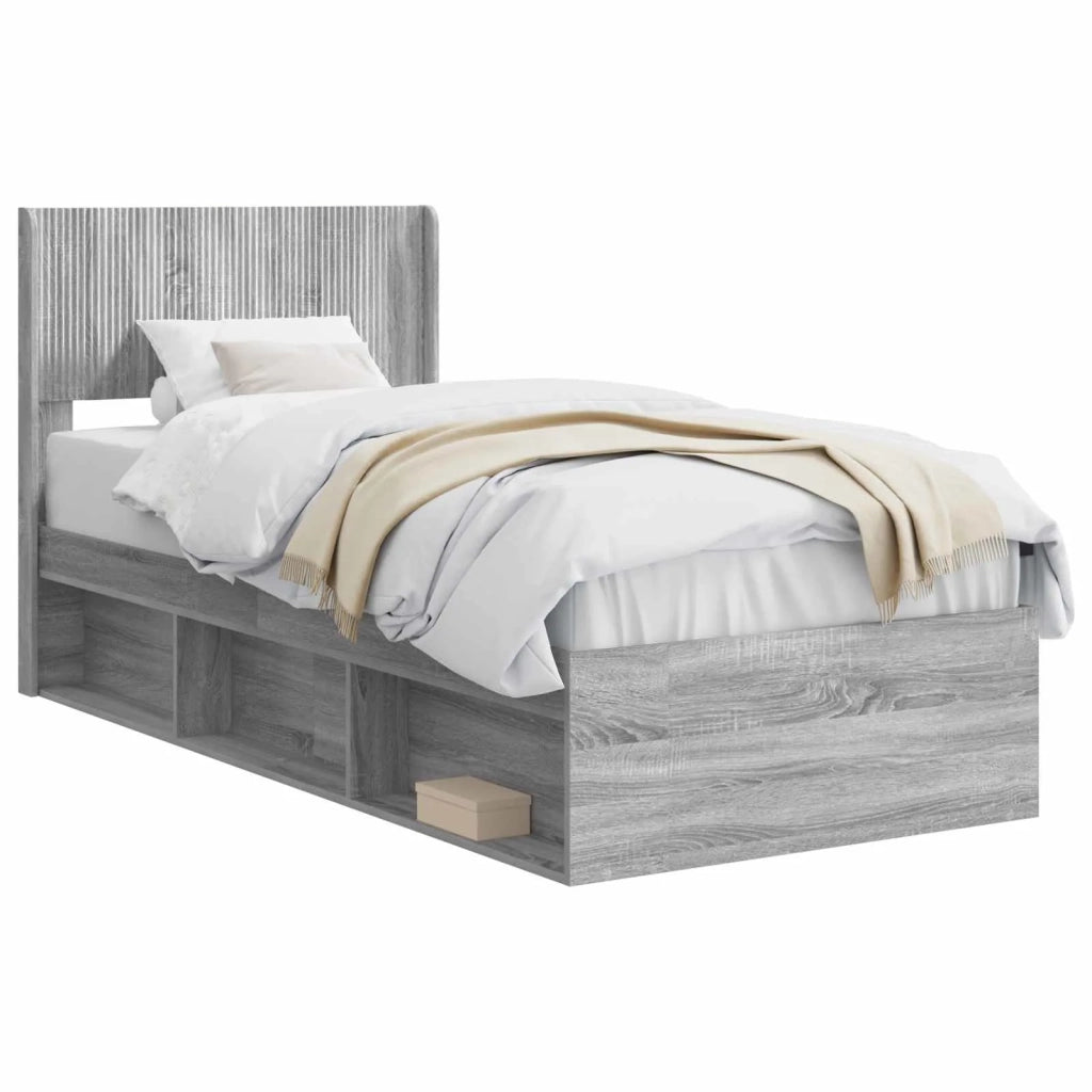 Struttura del letto con stoccaggio e testata Sonoma grigio 3414248