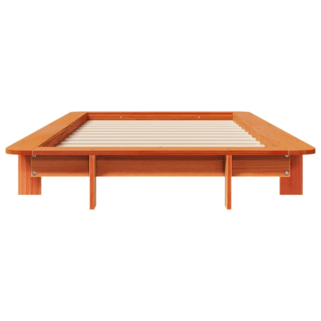 Letto senza Materasso Marrone Cera 100x200 cm in Legno di Pino
