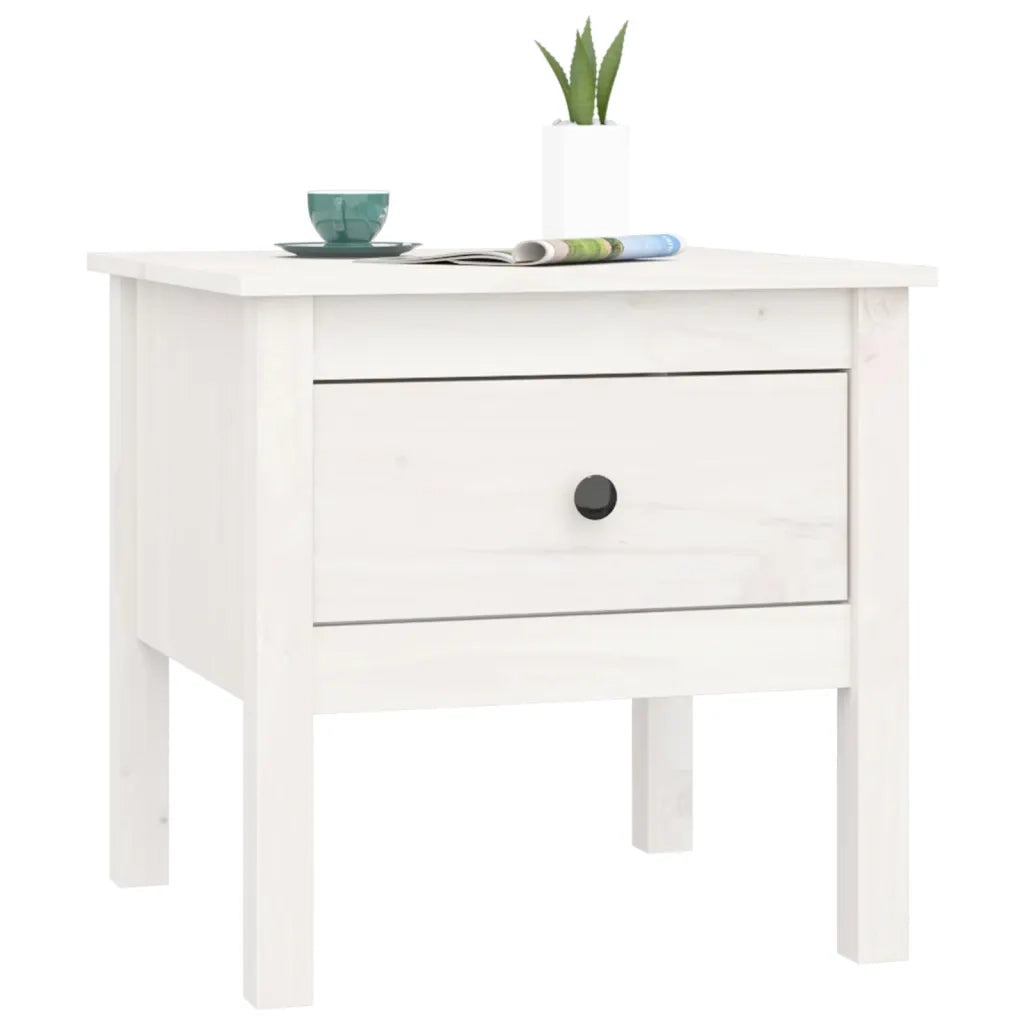 Tavolini 2 pz Bianchi 50x50x49 cm Legno Massello di Pino 813797