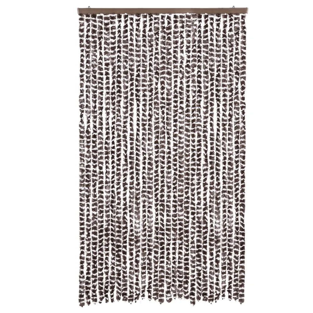 Tenda Antimosche Marrone e Bianca 118x220 cm in Ciniglia