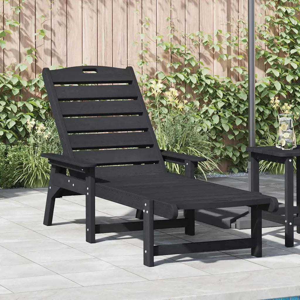 Lettino da sole Nero 195,5 x 53 x 98,5 cm HDPE CFW1228544