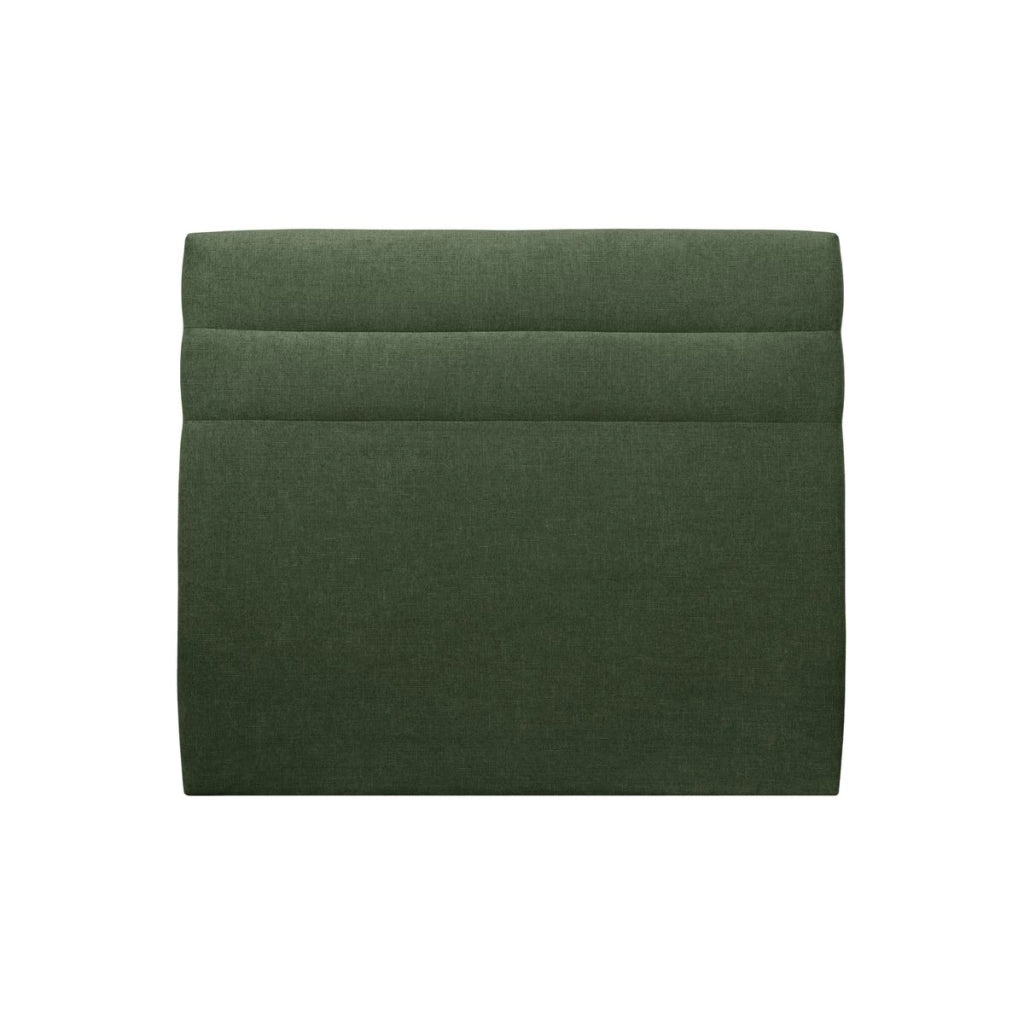 Testiera in tessuto natté verde kaki con linee L160 cm