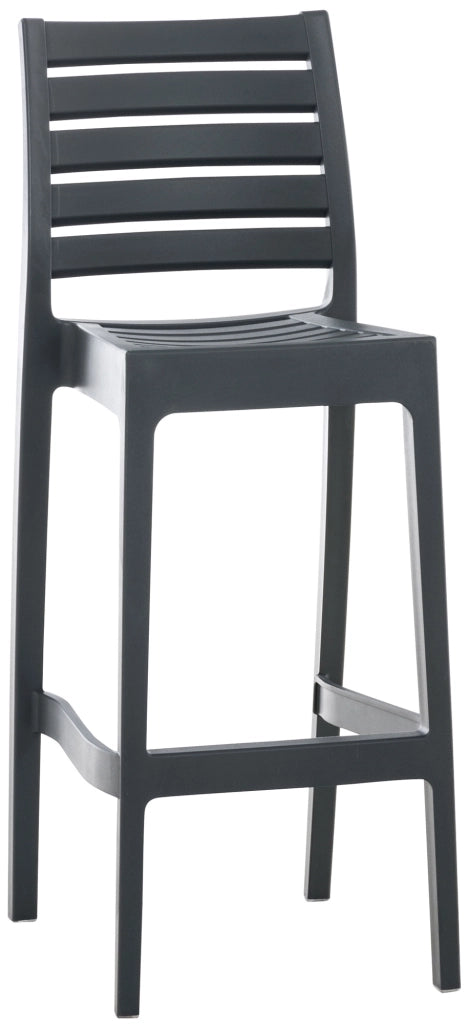 Sgabello Ares in polipropilene grigio scuro