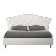 Letto imbottito Matrimoniale 160x190 cm Langre - Bianco,Similpelle,Senza rete