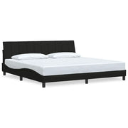 Letto matrimoniale | Letto per adulti | Giroletto senza Materasso Hanko Nero 200x200 cm in Tessuto