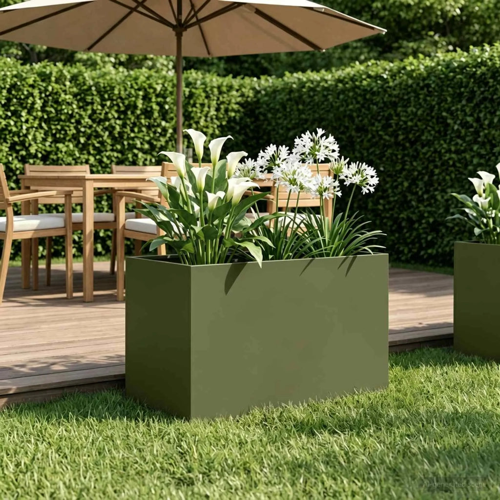 Vaso da giardino Verde Oliva 60 x 40 x 40 cm 8005686