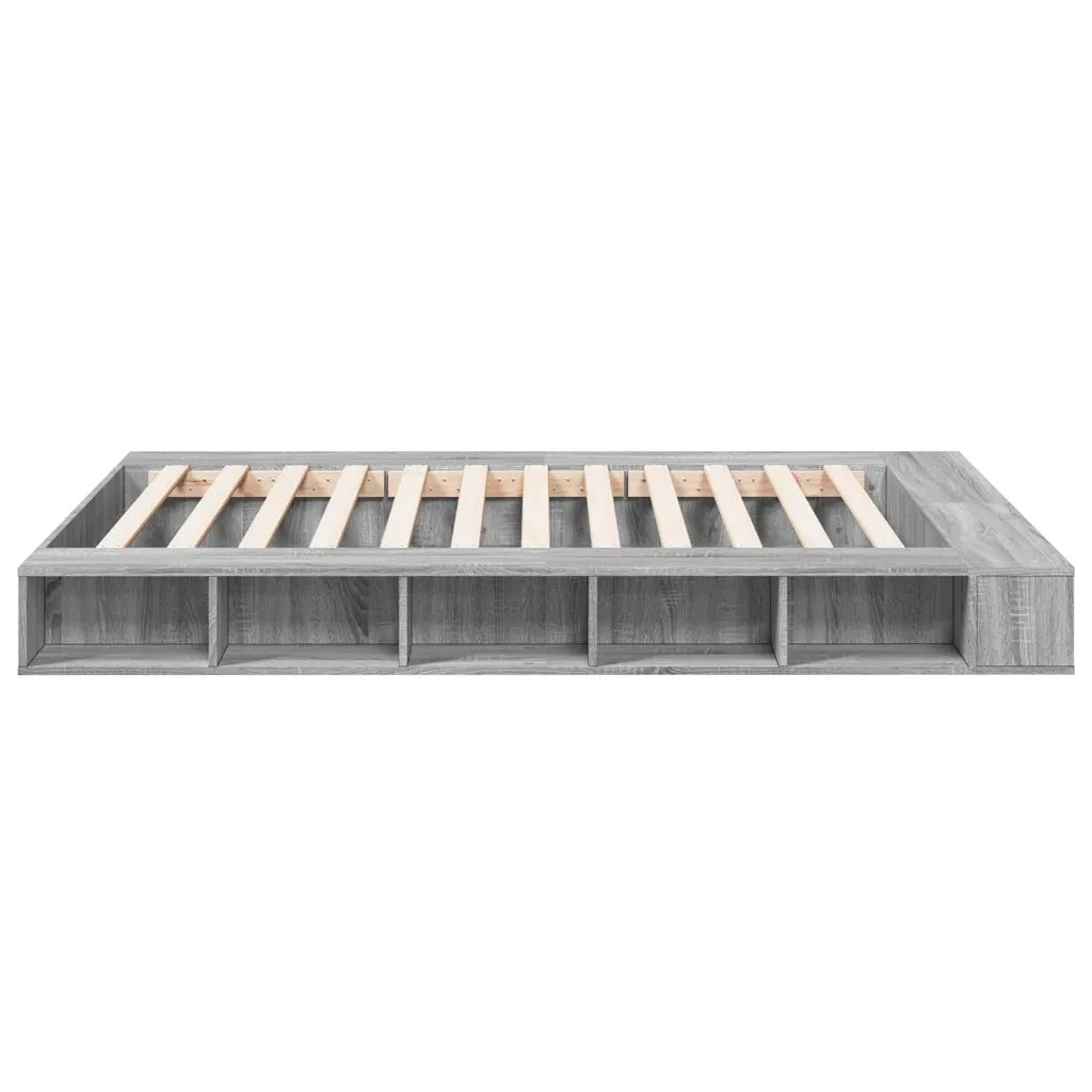 Letto matrimoniale | Letto per adulti | Giroletto Grigio Sonoma 150x200 cm in Legno Multistrato