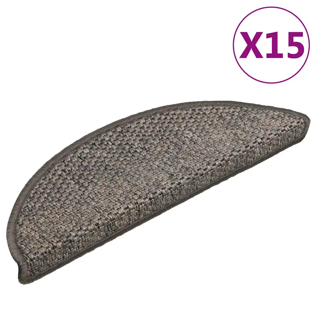 Tappeti Autoadesivi Scale Aspetto Sisal 15pz 56x20cm Argento cod mxl 77262