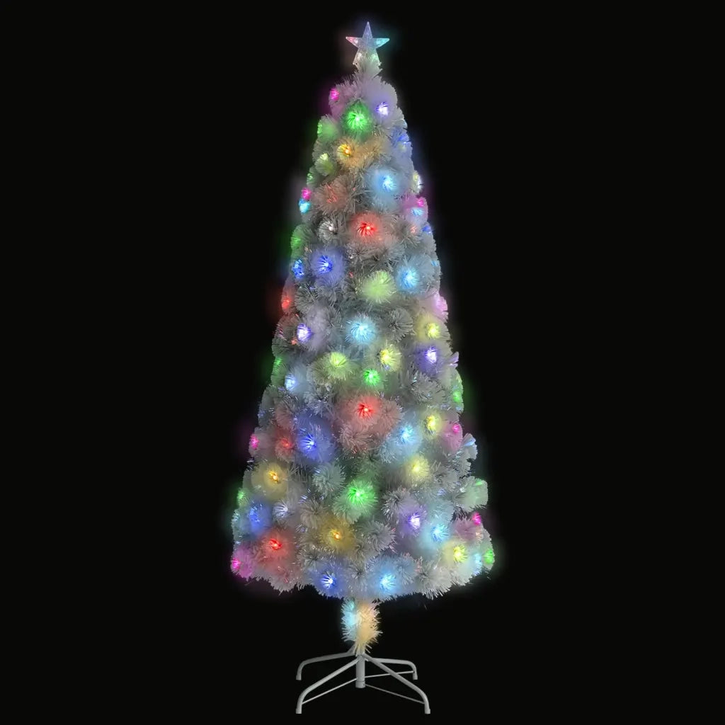 Albero Natale Preilluminato-Luci decorative natalizie Bianco 210 cm in Fibra Ottica