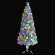 Albero Natale Preilluminato-Luci decorative natalizie Bianco 210 cm in Fibra Ottica
