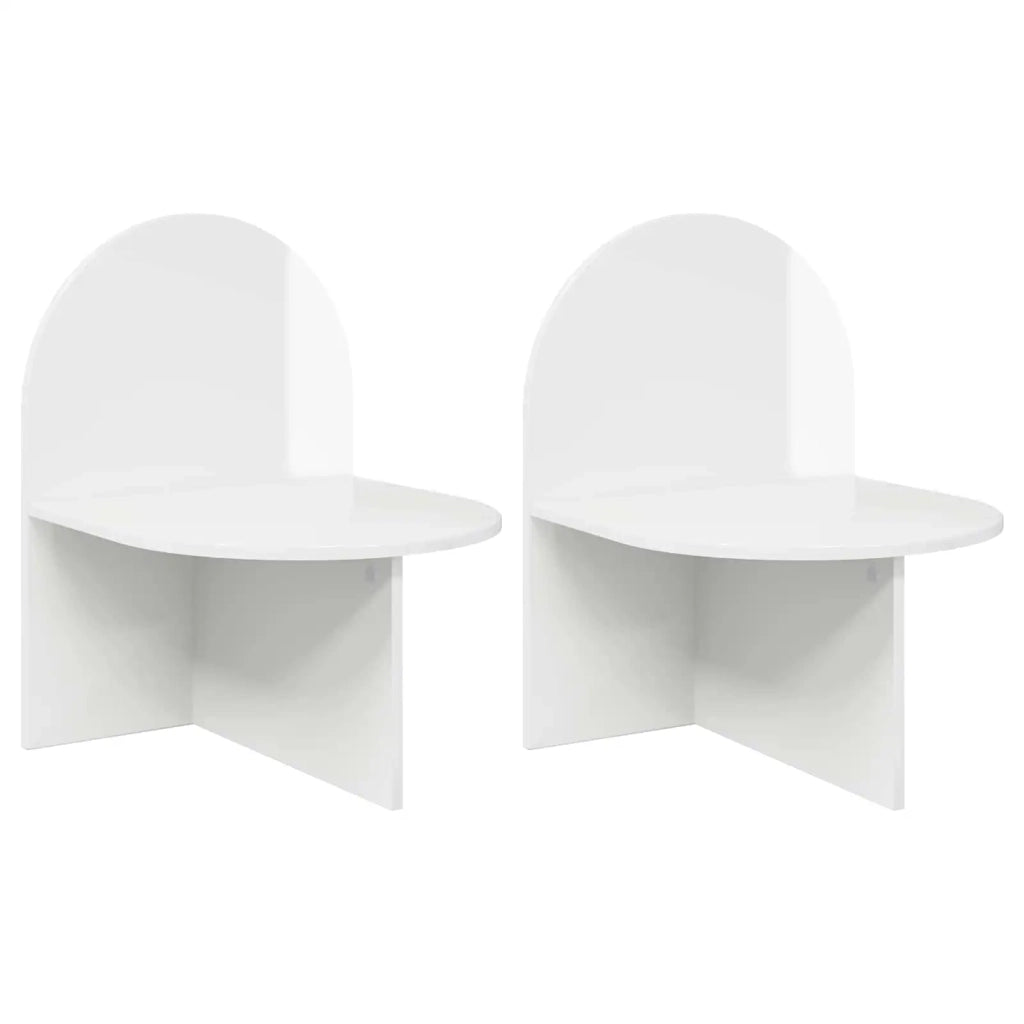 Comodino 2 pcs Bianco Lucido 48 x 49 x 65 cm
