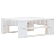 Ottomana da Giardino Pallet in Legno di Pino Impregnato Bianco 3066428