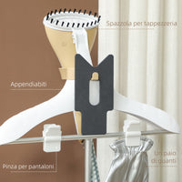 Ferro da Stiro Verticale a Vapore 1800W con Serbatoio 1.8L e Altezza Regolabile  Oro