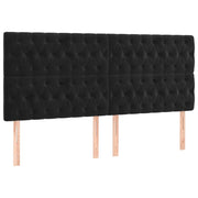 Testiera | Testata Nera 200x7x118/128 cm Velluto