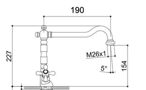 Rubinetto per lavabo cucina bronzato stile vintage lavorato