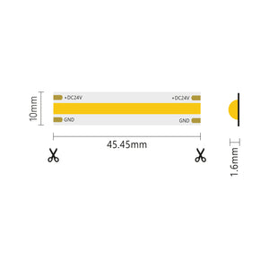 Striscia Led 5m COB IP20 Monocolore Da 15W/MT 24V - 3000K