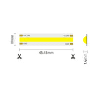 Striscia led COB monocolore da 15W/MT 24V - Bobina da 5m - Giallo
