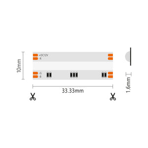 Striscia led COB IP20 5m RGB 12V 15W/MT