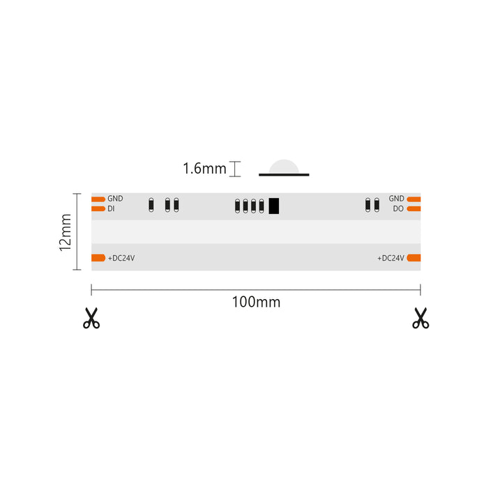 Striscia led COB IP20 5m Dynamic RGBIC 14W/MT 24V