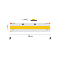 Striscia led COB IP20 5m da 8+8W/MT 24V - CCT - 2700K-6500K