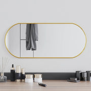 Specchio da Parete-Specchio a Muro-Specchio Decorativo Dorato 70x30 cm Ovale