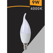 Trade Shop - Lampadina Led E14 9watt Candela Fiamma Smd C37 Luce Naturale Calda Fredda C37-9w - -bianco Naturale      -