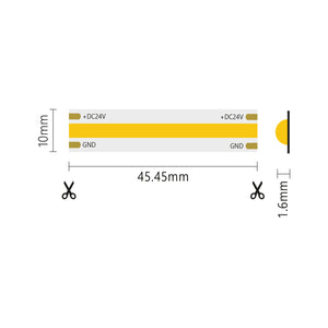 Striscia led 5m COB IP65 monocolore da 15W/MT 24V - 4000K