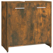 Armadietto Bagno | Armadio da bagno Rovere Fumo 60x33x60 cm in Legno Multistrato