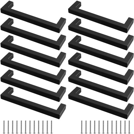 Maniglie in acciaio inossidabile di alta qualità - Nero - 128mm
