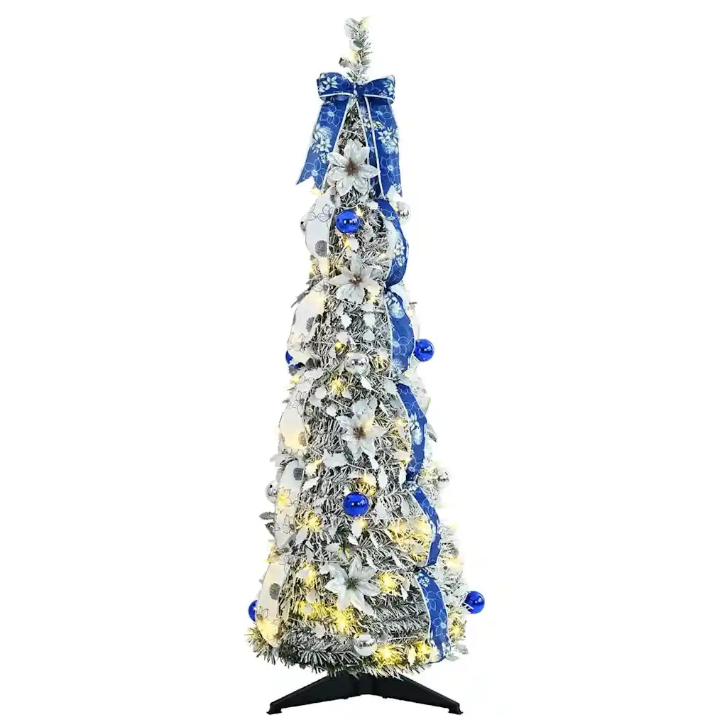 Albero di Natale artificiale con 50 LED Bianco 120 cm PVC