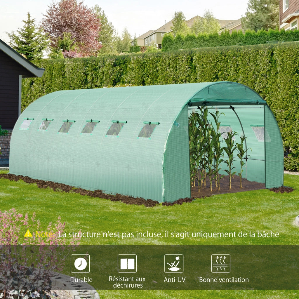 Serra Tunnel 18 m2 ¨C zephmum ¨C Verde 6x3x2 m PE Anti-UV 12 Finestre + Porta