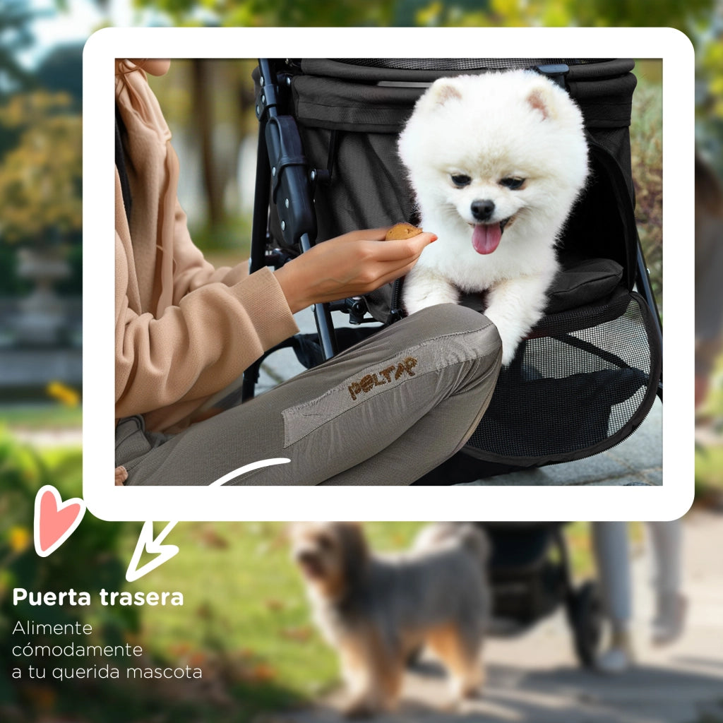 Carrello Pieghevole per Cani ¨C zephmum ¨C Nero 67x45x96 cm