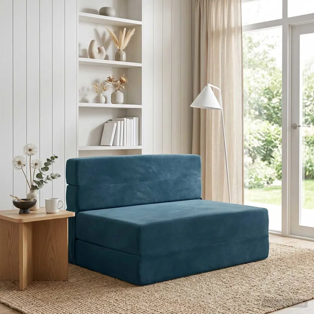 Divano Letto Pieghevole Blu 70 x 72 x 60 cm Tessuto