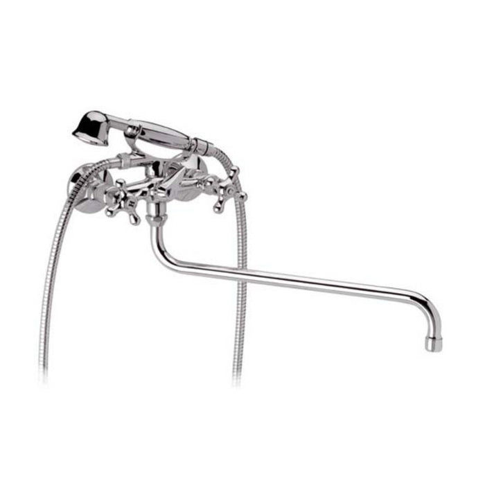 Rubinetto vasca esterno con doccia duplex e canna lunga girevole - serie liberty