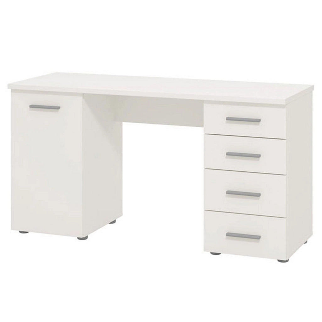 Flaminio, Scrivania 2 Ripiani, 135x50x75.5h cm Bianco