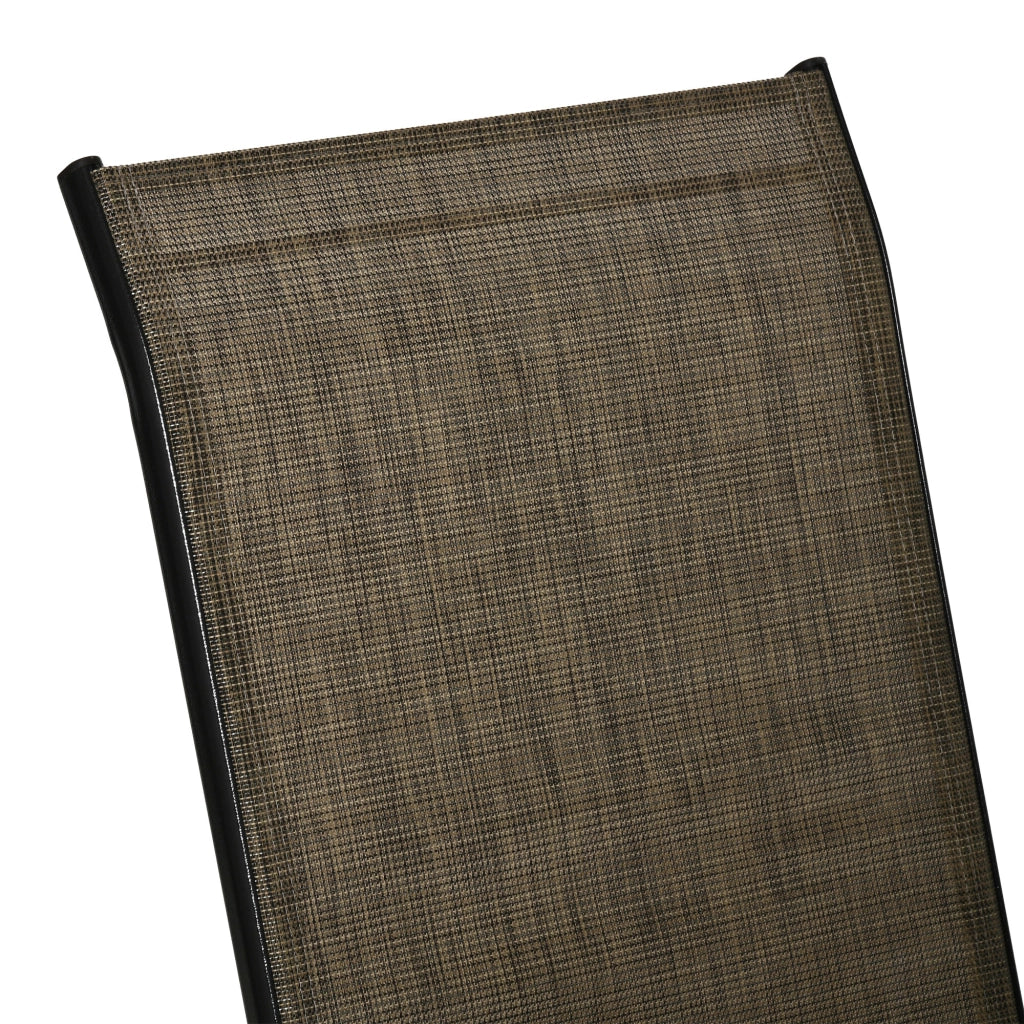 Sedie da Giardino Set 4 Pezzi in Metallo e Tessuto ¨C zephmum ¨C Marrone