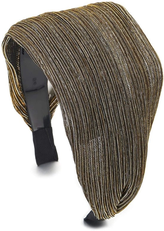 Accessorio per capelli elegante e stile - Banda capelluta per donne - Comoda e di moda - Nero con strisce lucide - Accessorio per capelli per ogni occasione