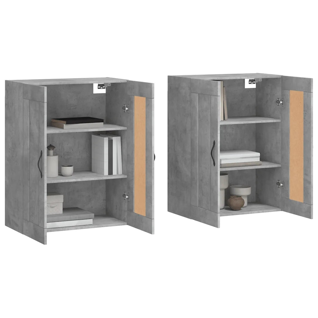 Armadietti a Parete 2 pz Grigio Cemento in Legno Multistrato CFW3399768