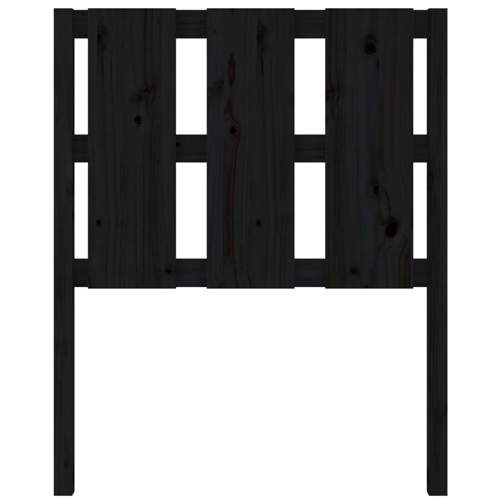 Testiera per Letto Nera 80,5x4x100 cm in Legno Massello di Pino 817969